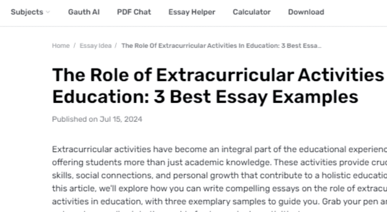 What is the Role that is Played by Extracurricular Activities in a Student Life?